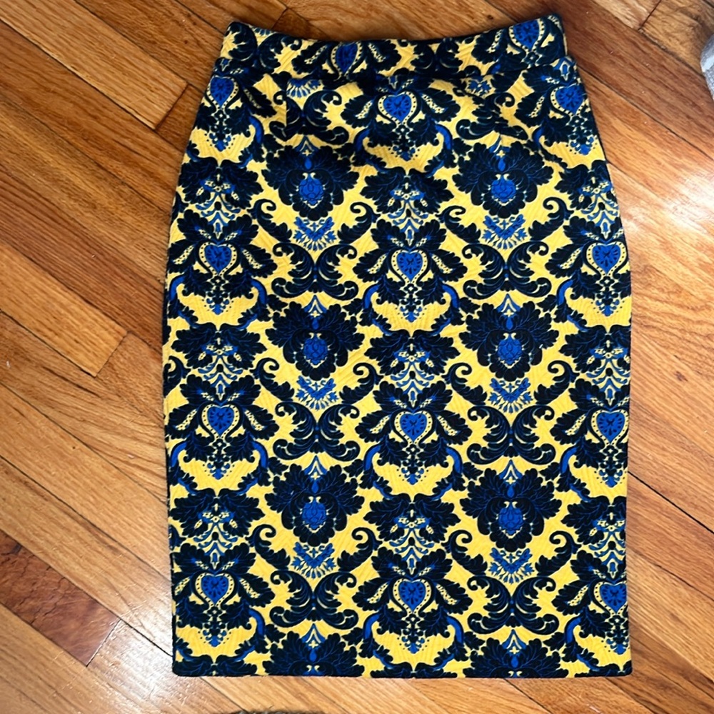 Stitch Fix Brixton Ivy's Women's Yellow Blue Patterned Skirt